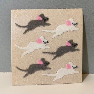 Vintage Sandylion 1986 Fuzzy Mice Brown Backing